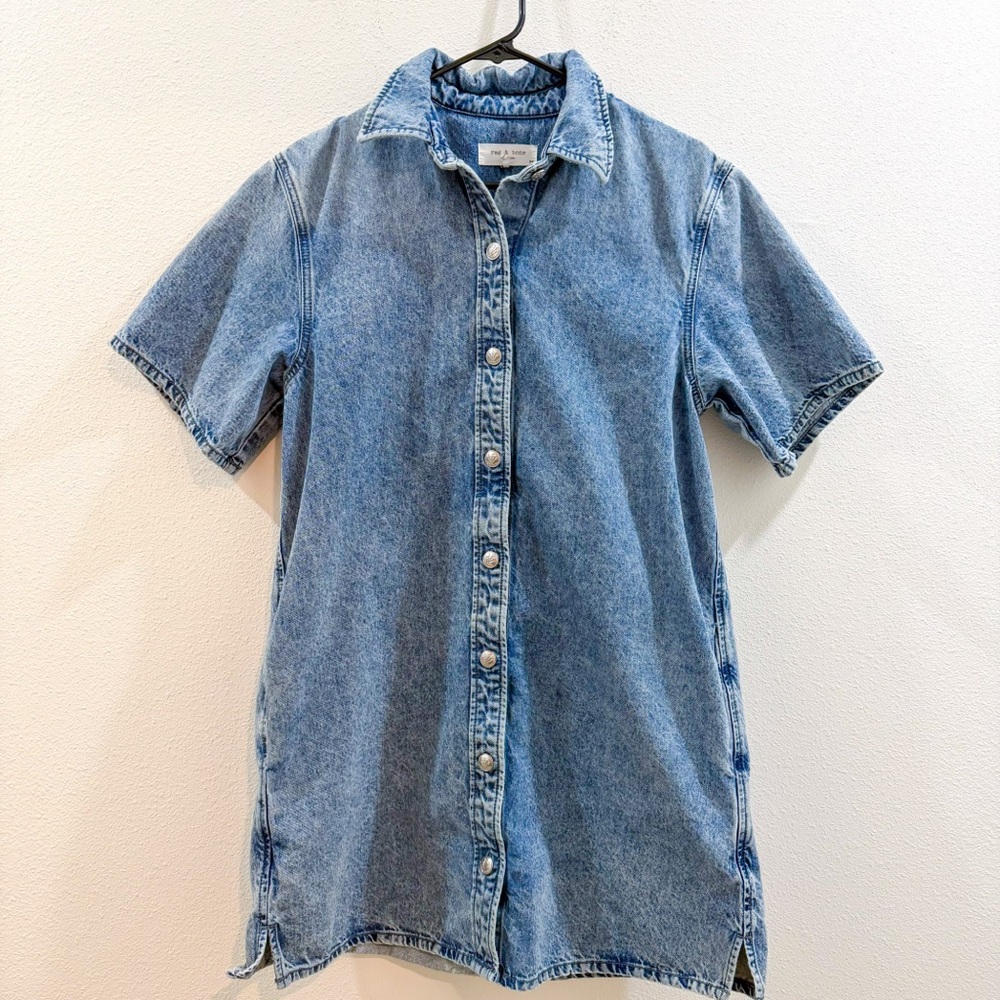 Rag & Bone Carter‎ Blue Denim Shirt Dress S - Picture 4 of 6